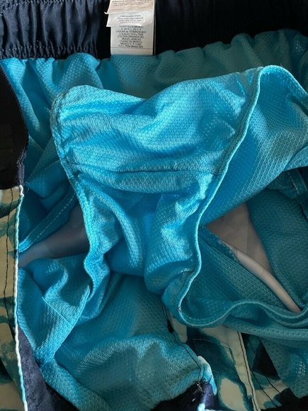 Nike BoardShorts Swim 37763  Back Elastic LaceUp Front Blues SZ Large Sharp - Picture 5 of 10